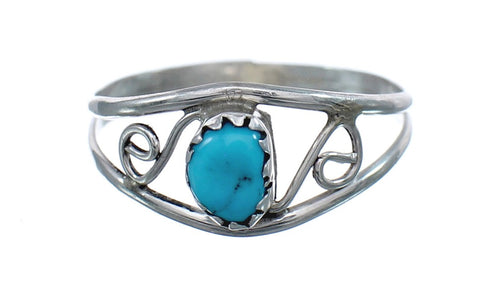 Turquoise Sterling Silver American Indian Ring Size 7-3/4 AX124957